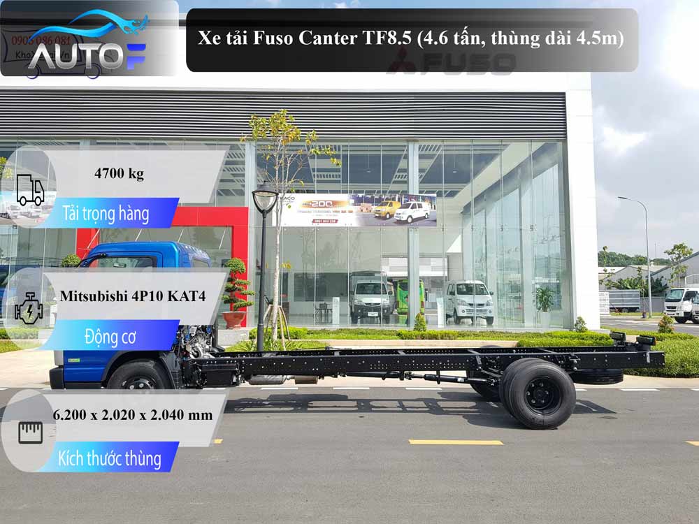 Xe tải Fuso Canter TF8.5 (4.6 tấn, thùng dài 4.5m): Thông số, giá bán